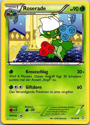 Pokémon-Karte Roserade 14/124 Hoheit der Drachen