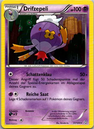 Pokémon-Karte Drifzepeli 51/124 Hoheit der Drachen