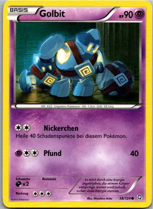 Pokémon-Karte Golbit 58/124 Hoheit der Drachen