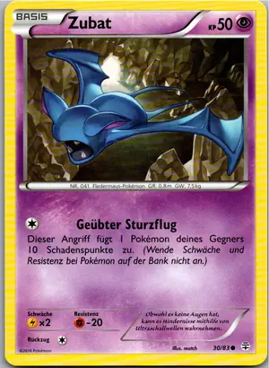 Pokémon-Karte Zubat 30/83 Generationen