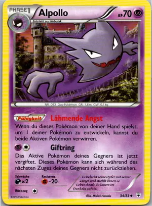 Pokémon-Karte Alpollo 34/83 Generationen