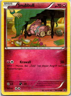 Pokémon-Karte Snubbull 68/124 Schicksalsschmiede