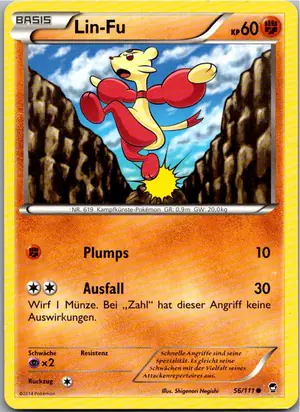 Pokémon-Karte Lin-Fu 56/111 Fliegende Fäuste