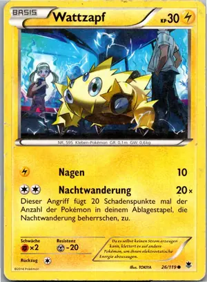 Pokémon-Karte Wattzapf 26/119 Phantomkräfte