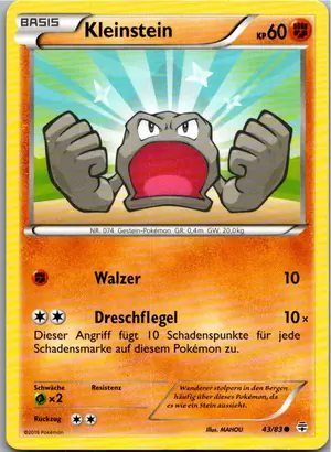 Pokémon-Karte Kleinstein 43/83 Generationen