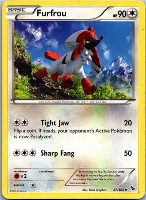 Pokémon-Karte Furfrou Coiffwaff 87/106 Flammenmeer