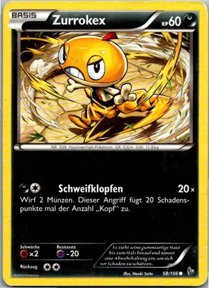 Pokémon-Karte Zurrokex 58/106 Flammenmeer