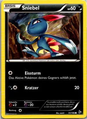 Pokémon-Karte Sniebel 51/106 Flammenmeer