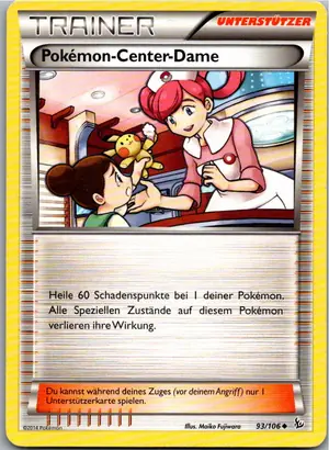 Pokémon-Karte Pokemon-Center-Dame 93/106 Flammenmeer