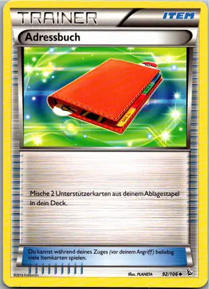 Pokémon-Karte Adressbuch 92/106 Flammenmeer