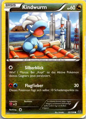 Pokémon-Karte Kindwurm 55/108 Drachenleuchten