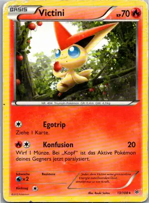 Pokémon-Karte Victini 13/108 Drachenleuchten