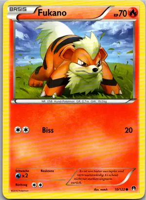 Pokémon-Karte Fukano 10/122 TURBOfieber