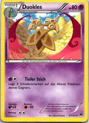 Pokémon-Karte Duokles 61/122 TURBOfieber