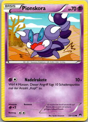 Pokémon-Karte Pionskora 53/122 TURBOfieber
