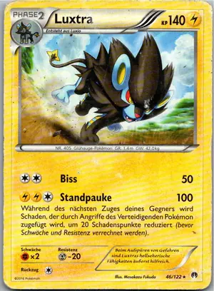 Pokémon-Karte Luxtra 46/122 TURBOfieber