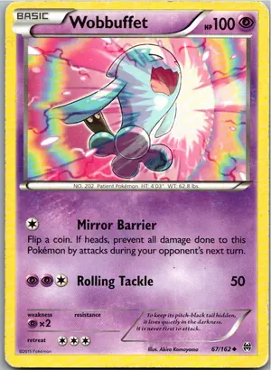 Pokémon-Karte Wobbuffet Woingenau 67/162 TURBOstart
