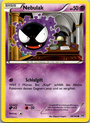 Pokémon-Karte Nebulak 58/162 TURBOstart