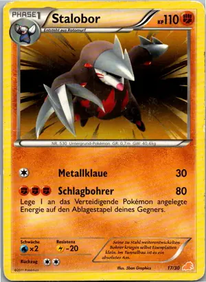 Pokémon-Karte Stalobor 17/30 BW trainer Kit (Excadrill)