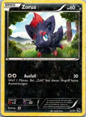 Pokémon-Karte Zorua 23/30 BW trainer Kit (Zoroark)
