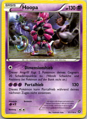 Pokémon-Karte Hoopa 51/114 Dampfkessel