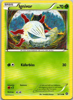 Pokémon-Karte Ignivor 14/114 Dampfkessel