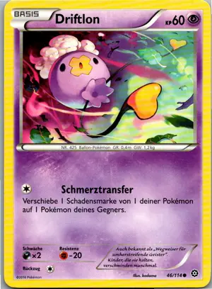 Pokémon-Karte Driftlon 46/114 Dampfkessel