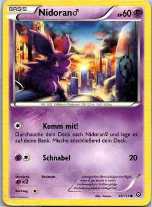 Pokémon-Karte Nidoran 43/114 Dampfkessel