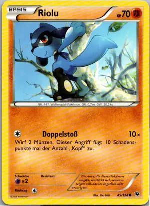 Pokémon-Karte Riolu 45/124 Schicksalsschmiede
