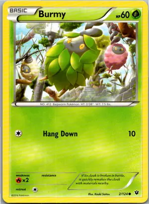 Pokémon-Karte Burmy 2/124 Schicksalsschmiede