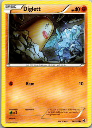 Pokémon-Karte Diglett Digda 36/124 Schicksalsschmiede