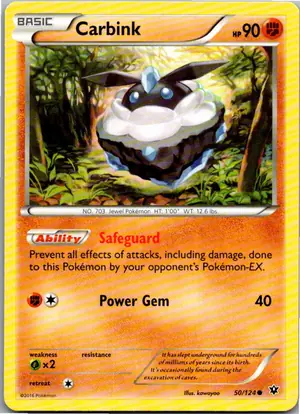 Pokémon-Karte Carbink Rocara 50/124 Schicksalsschmiede