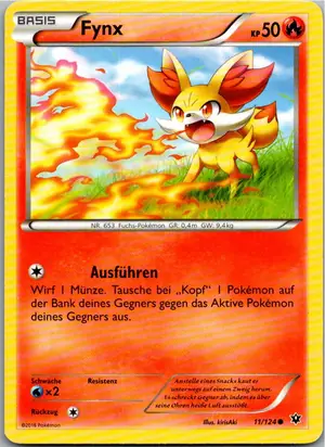 Pokémon-Karte Fynx 11/124 Schicksalsschmiede