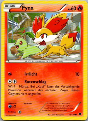 Pokémon-Karte Fynx 10/124 Schicksalsschmiede