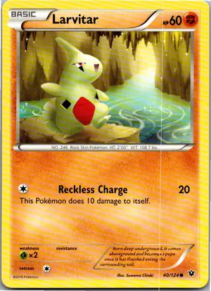 Pokémon-Karte Larvitar 40/124 Schicksalsschmiede