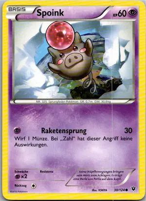 Pokémon-Karte Spoink 30/124 Schicksalsschmiede