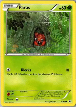 Pokémon-Karte Paras 6/83 Generationen