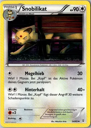 Pokémon-Karte Snobilikat 54/83 Generationen