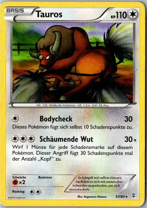Pokémon-Karte Tauros 57/83 Generationen