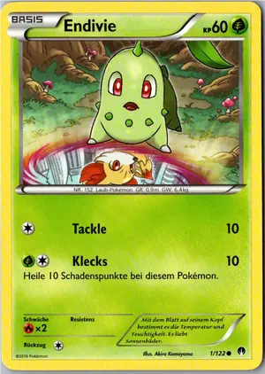 Pokémon-Karte Endivie 1/122 TURBOfieber