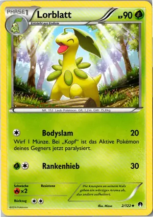 Pokémon-Karte Lorblatt 2/122 TURBOfieber