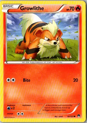 Pokémon-Karte Growlithe Fukano 10/122 TURBOfieber