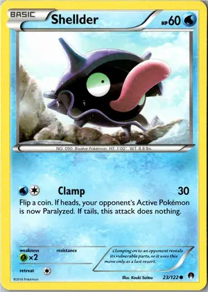Pokémon-Karte Shellder Muschas 23/122 TURBOfieber
