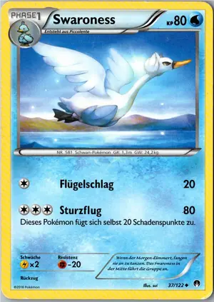 Pokémon-Karte Swaroness 37/122 TURBOfieber