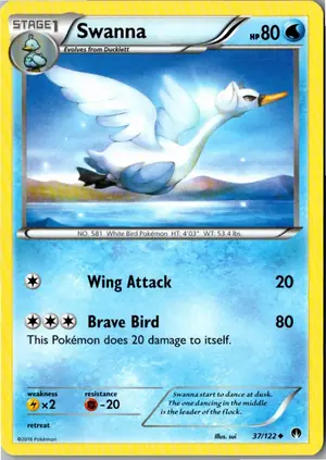 Pokémon-Karte Swanna Swaroness 37/122 TURBOfieber