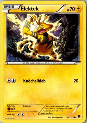 Pokémon-Karte Elektek 42/122 TURBOfieber