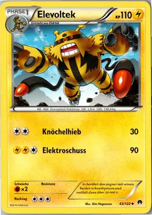 Pokémon-Karte Elevoltek 43/122 TURBOfieber