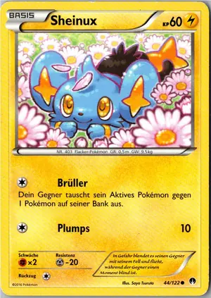 Pokémon-Karte Sheinux 44/122 TURBOfieber