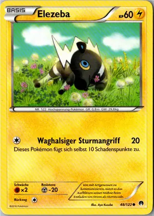 Pokémon-Karte Elezeba 48/122 TURBOfieber