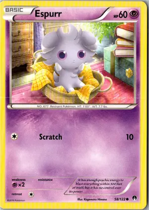 Pokémon-Karte Espurr Psiau 58/122 TURBOfieber